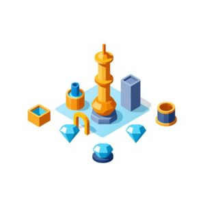 Изометрическая иллюстрация нефтяного вышки для экономической игры Oil Tycoon Online от Allgames-Online